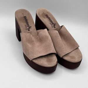 Bionatura‎ Easy Suede Platform Mule Sandals Taupe Brown Womens EU 40 US 9